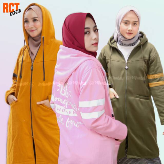 RCT - HIJACKET® PINK MUDA JAKET PANJANG CEWEK HIJABER MUSLIMAH FLEECE PREMIUM