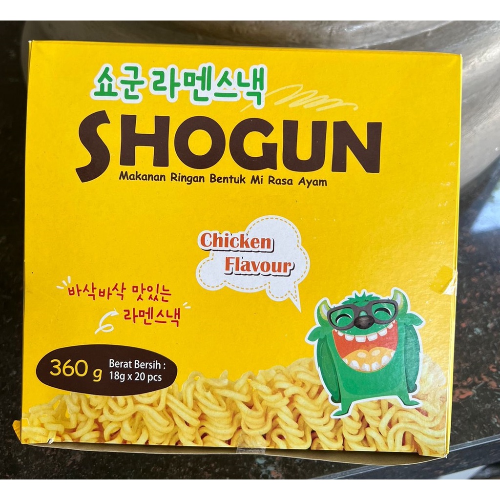 【PER BOX isi 20bks】Korean Snack SHOGUN Mie Kering - Cemilan Mie Kremes