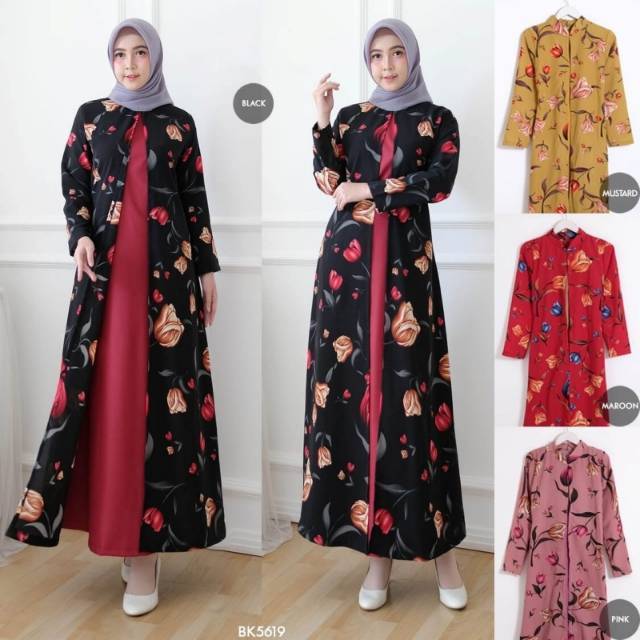 GAMIS ROSE NUBIA FIT TO L Gamis Wanita Original Terbaru Real Picture