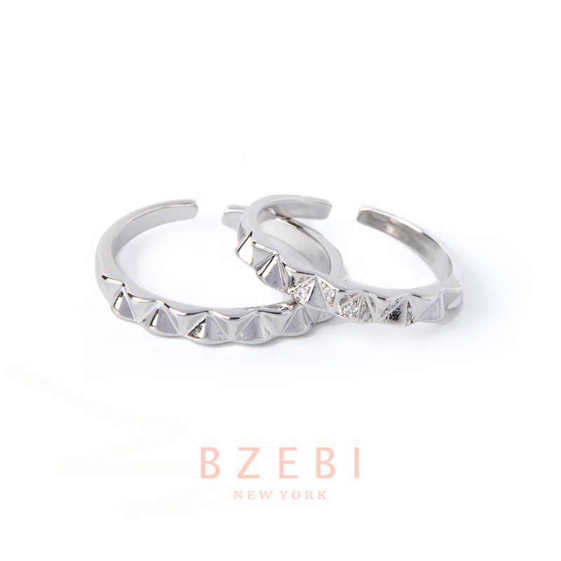 Bzebi Cincin Platinum 18k 916 Gaya Korea Dengan Kotak Untuk Pasangan / Pria / Wanita 888r