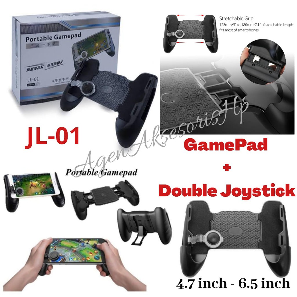 JL-01 Portable GamePad with Double Joystick Controller Grip pad Gamepad Universal 4.7-6.5 Inch