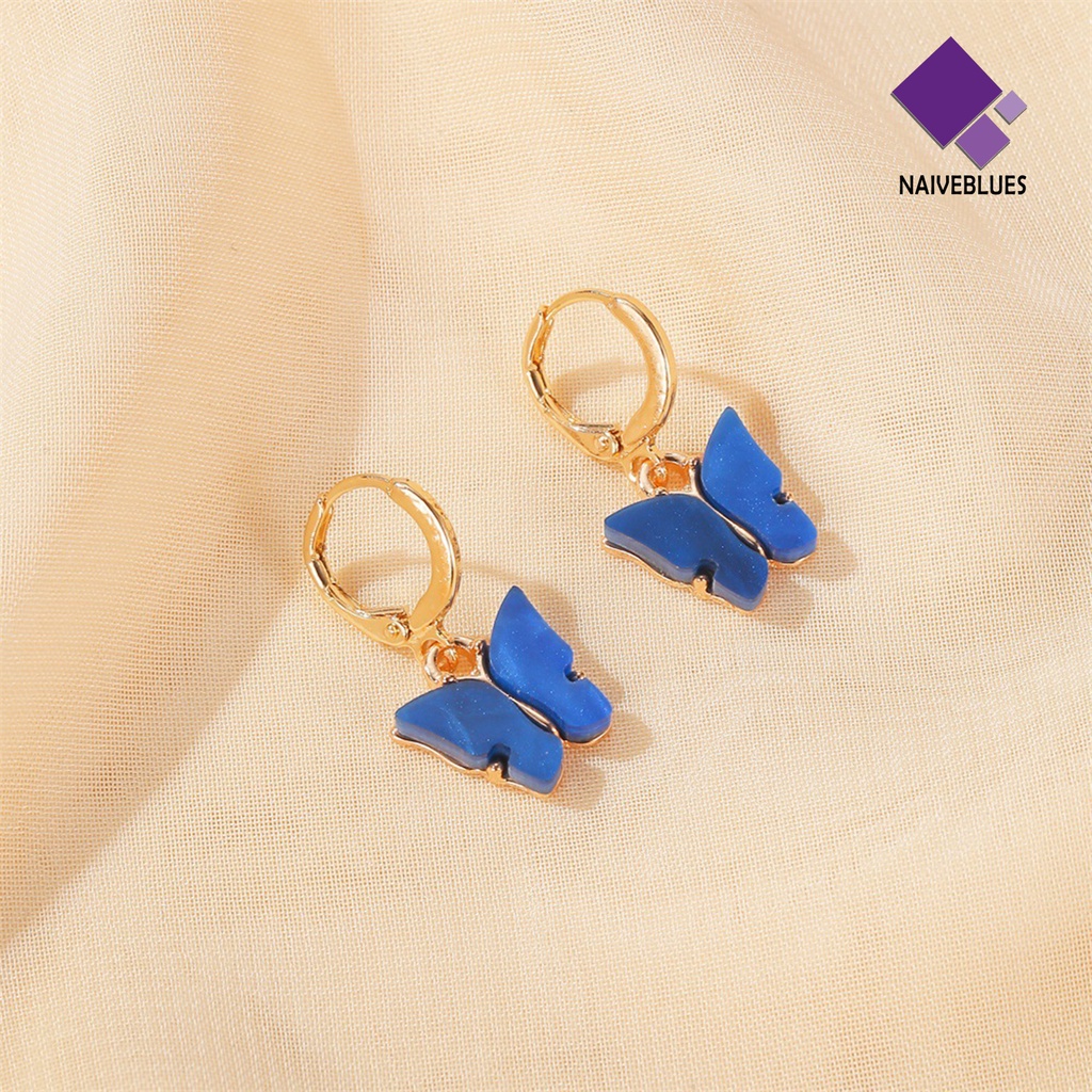 1 Pasang Anting Bentuk Hewan Bahan Akrilik Warna Cerah Untuk Wanita