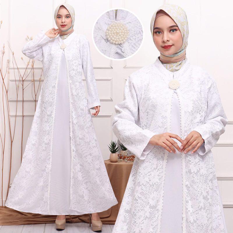 megaxus88//gamis brukat putih jumbo kd 11