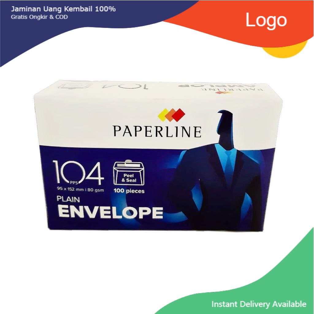 

Amplop Paperline 104 PPS Isi 100 Polos/Envelope/Surat Putih/PPL Plain