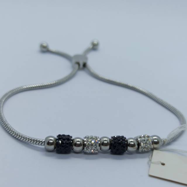 Gelang tangan titanium serut silver