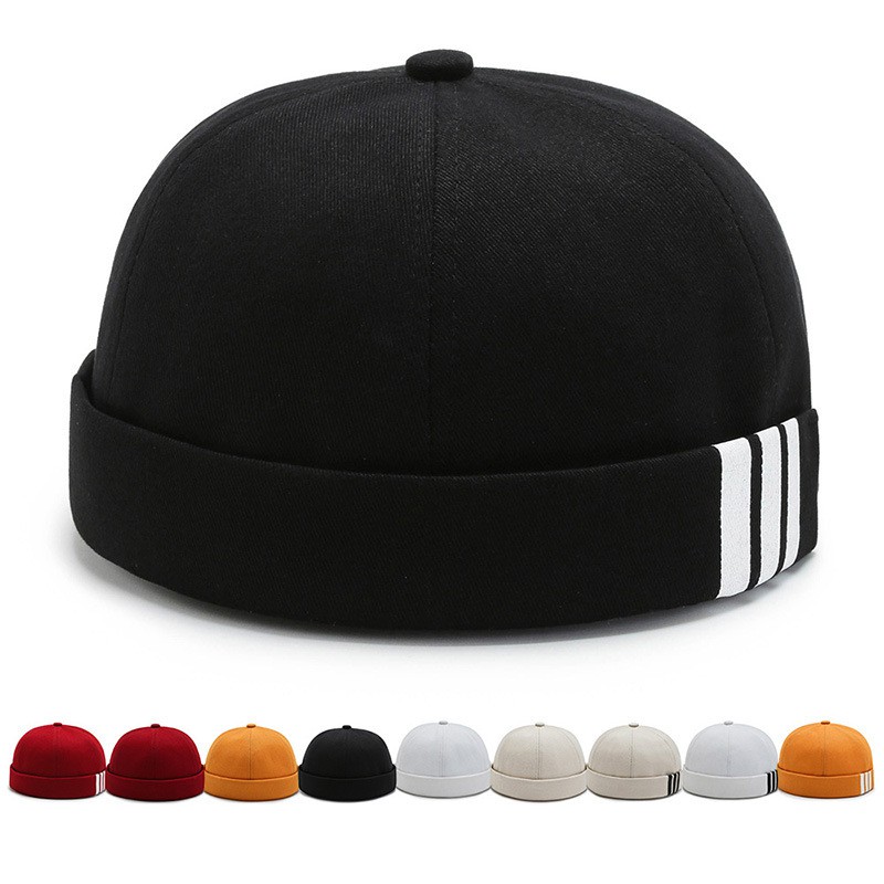 ready stock bonnet】 Brimless cap Vintage Cap Unisex Beanie Hat Sailor Cap Murni Cotton Skull cap Beberapa Warna fashion couple cap