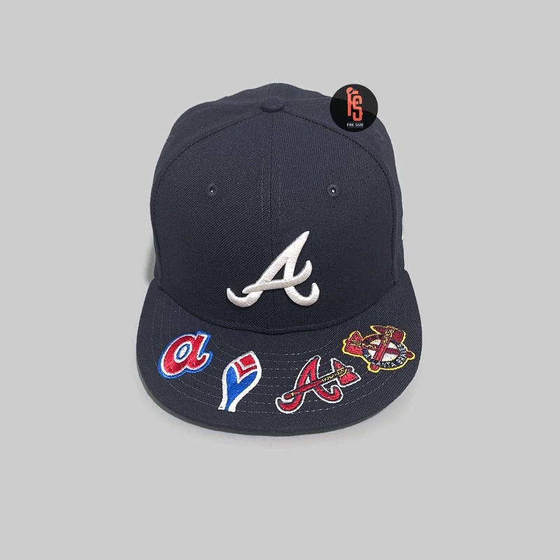 TOPI NEW ERA ORIGINAL 5950 GRAPHIC VISOR ATLANTA BRAVES NAVY