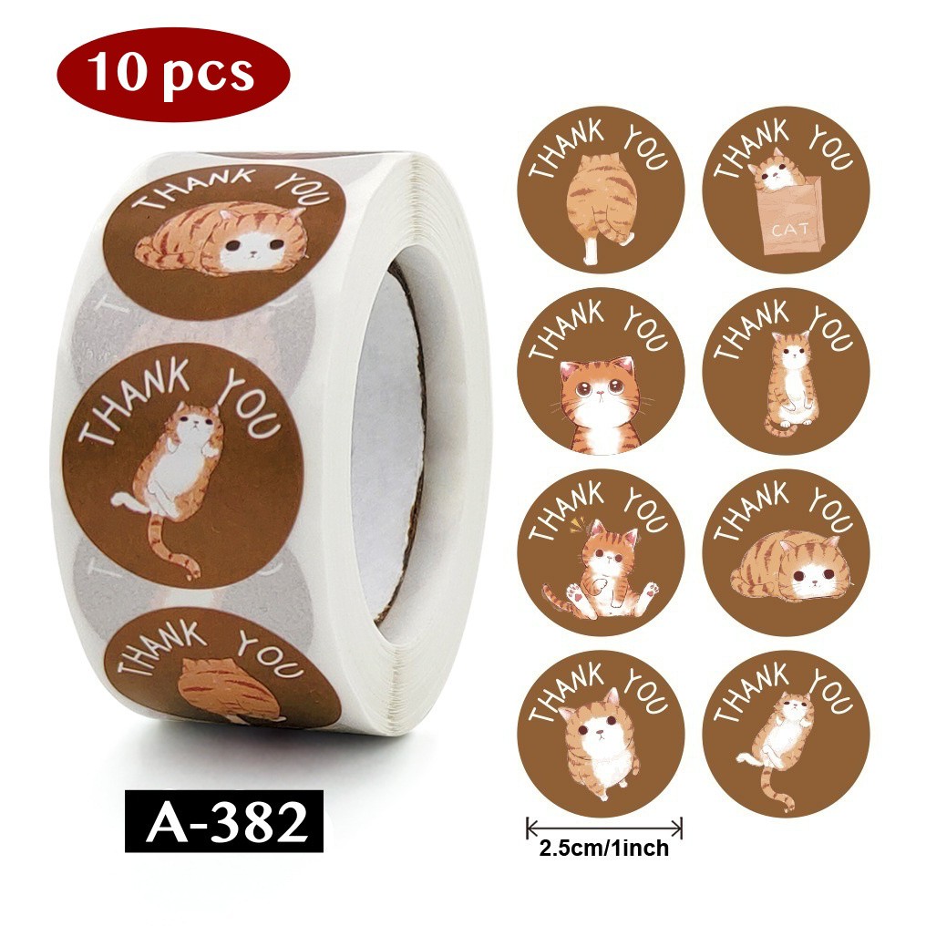 AliMaMa - STIKER THANK YOU 10 PCS - Sticker Terima Kasih Segel Olshop Online Shop Packaging Packing Souvenir Suvenir Import Murah Medan-A-382