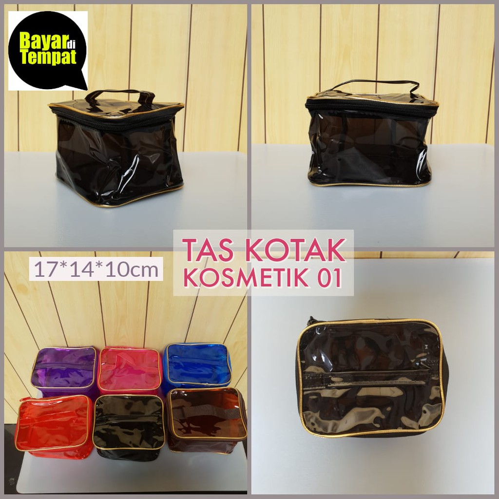 TERMURAH Tas Kotak 01 Transparan makeup organizer Multifungsi