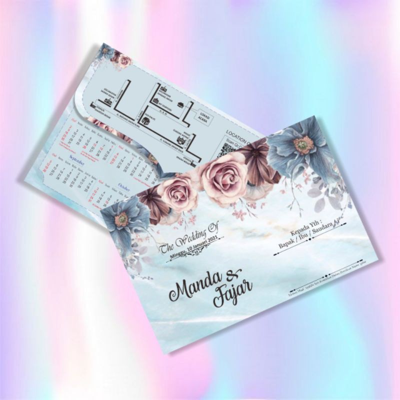 

undangan pernikahan + kalender _ lipat 3 _A.F 5