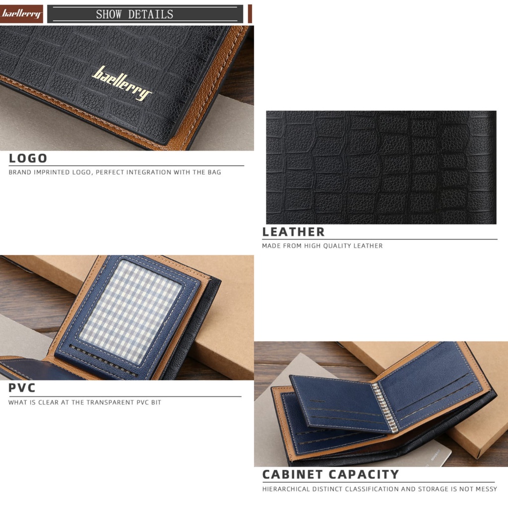 DOMPET LIPAT PRIA BAELLERRY KULIT HITAM ORTEO WA582B5 ORIGINAL SLOT KARTU KECIL COWOK KEREN PENDEK SIMPLE BRANDED DISTRO REMAJA LAKI KEKINIAN POLOS