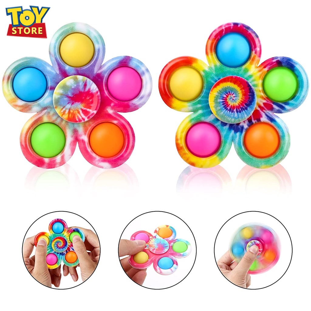 Pop It Fat Brain Finger Gyro Mainan Dekompresi Ujung Jari Gyro Sederhana Dimple Fidget Toy