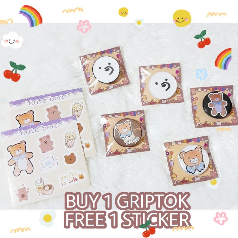 SALE KAI X GUCCI, KAI BEAR GRIPTOK BUY 1 GRIPTOK FREE 1 STICKER | POPSOKET GRIPTOK KAI EXO