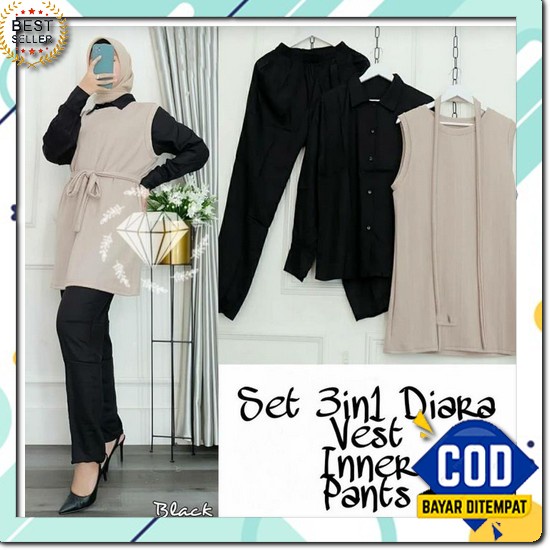 Melsy Set Bhn Syakila /Set Wanita Terbaru 2021/Set Wanita Korean Style/Set Wanita Hijab/One Set Wani
