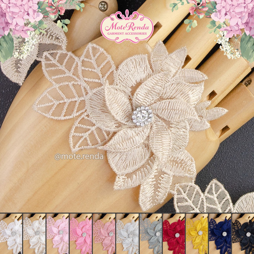 RENDA BORDIR BUNGA LEBAR 7CM HARGA PER 50CM 5AHB7001 RENDA BORDIR BUNGA LEBAR 7CM HARGA PER 50CM 5AHB7001