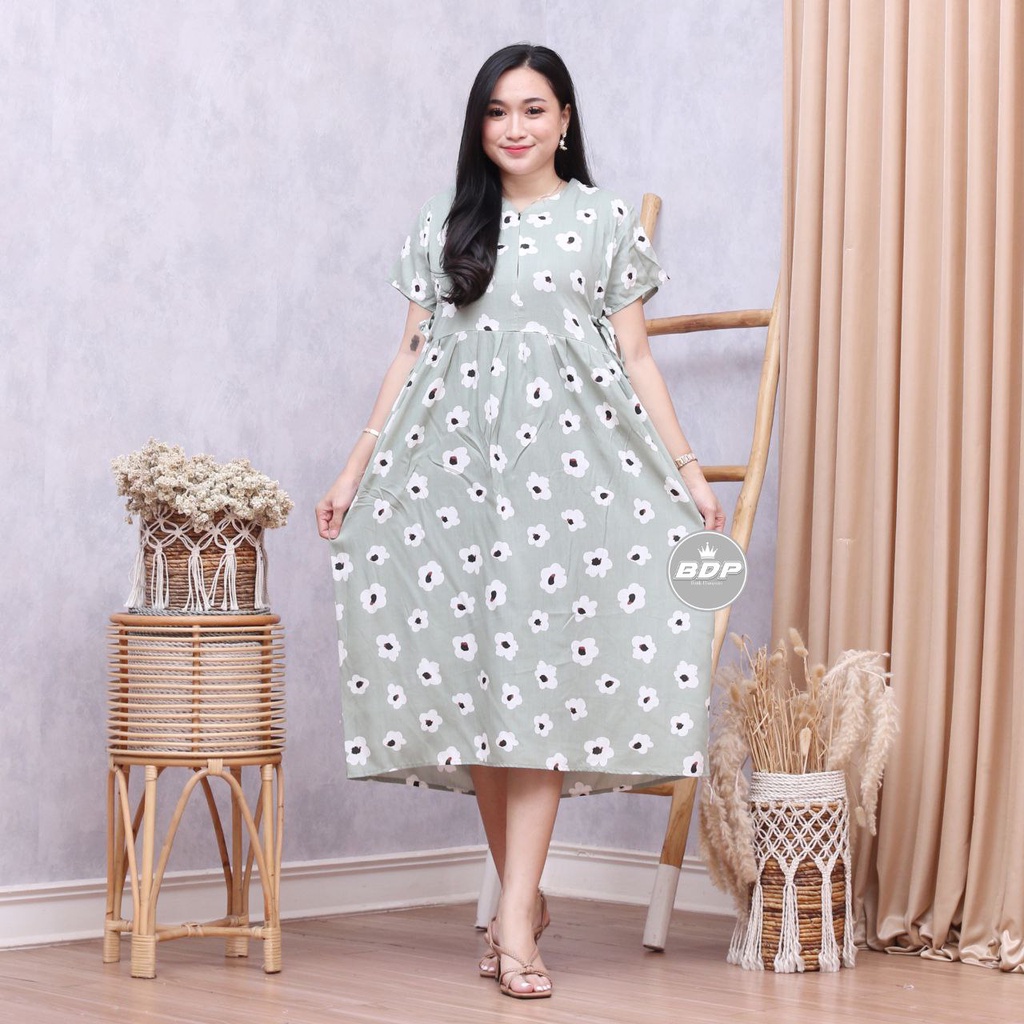 Dianputri - Daster Chibi Panjang Semata kaki Busui Kekinian Non Ruffle Dianputri-pendek sagita