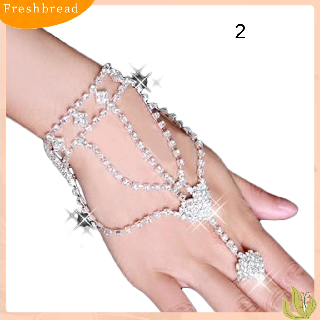 Fresh| Gelang Harness &amp; Cincin Cuff Kristal Berlian Imitasi Untuk Pengantin Wanita