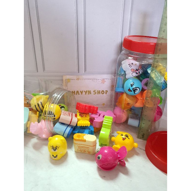 Serutan toples (1 toples isi 24pc)/rautan toples/penyerut/sharpener-2