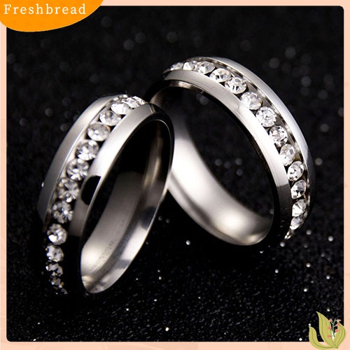 Fresh| Cincin Berlian Imitasi Bahan Titanium Steel Untuk Pria Dan Wanita