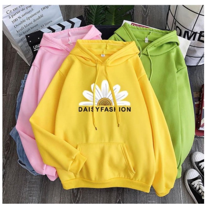 HOODIE WANITA DAISY FASHION FLEECE TEBAL PREMIUM TERBARU,