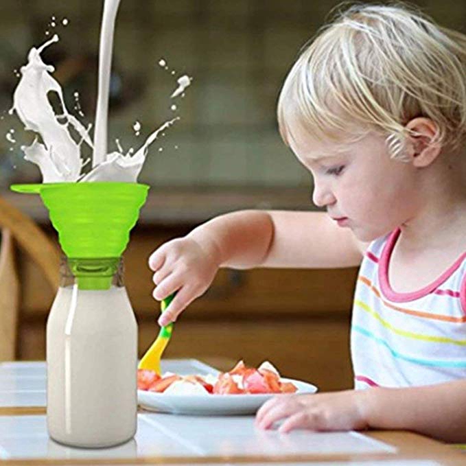 Corong Teleskopik Mini Rumah Tangga Portable Collapsible Kitchen Foldable Silicone Funnel