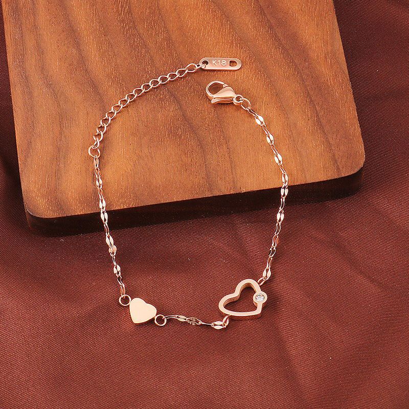 Gelang Tangan Rantai Love Titanium Anti Karatan