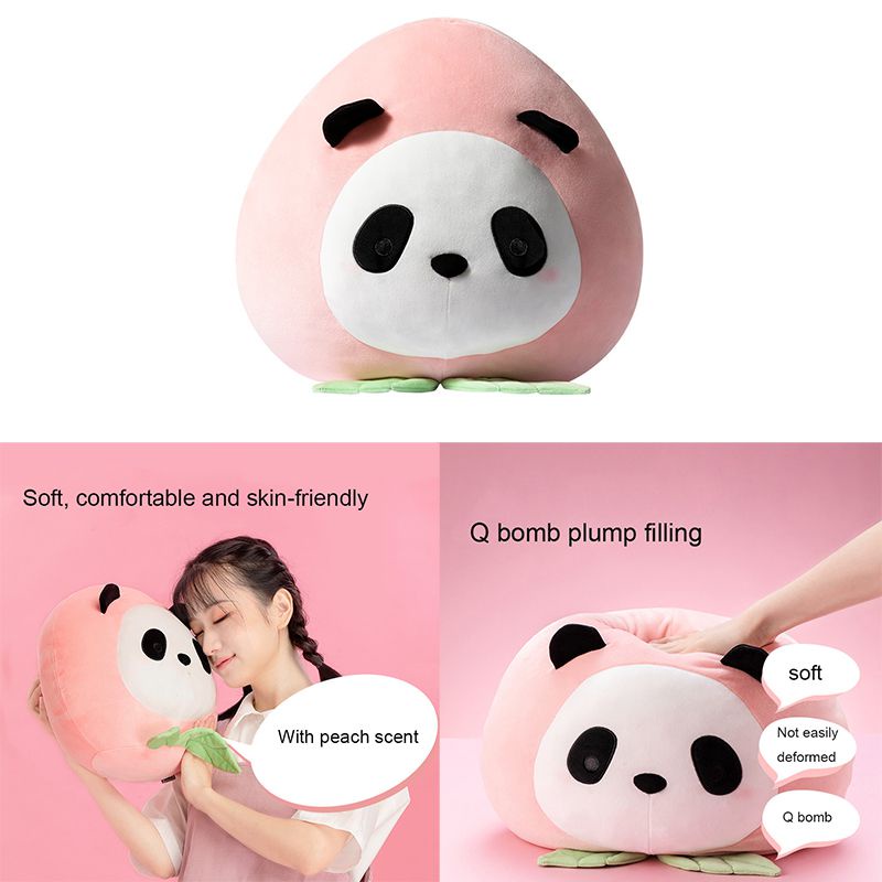 Bantal Boneka Panda Adorable Peach Untuk Anak Dan Dekorasi Rumah