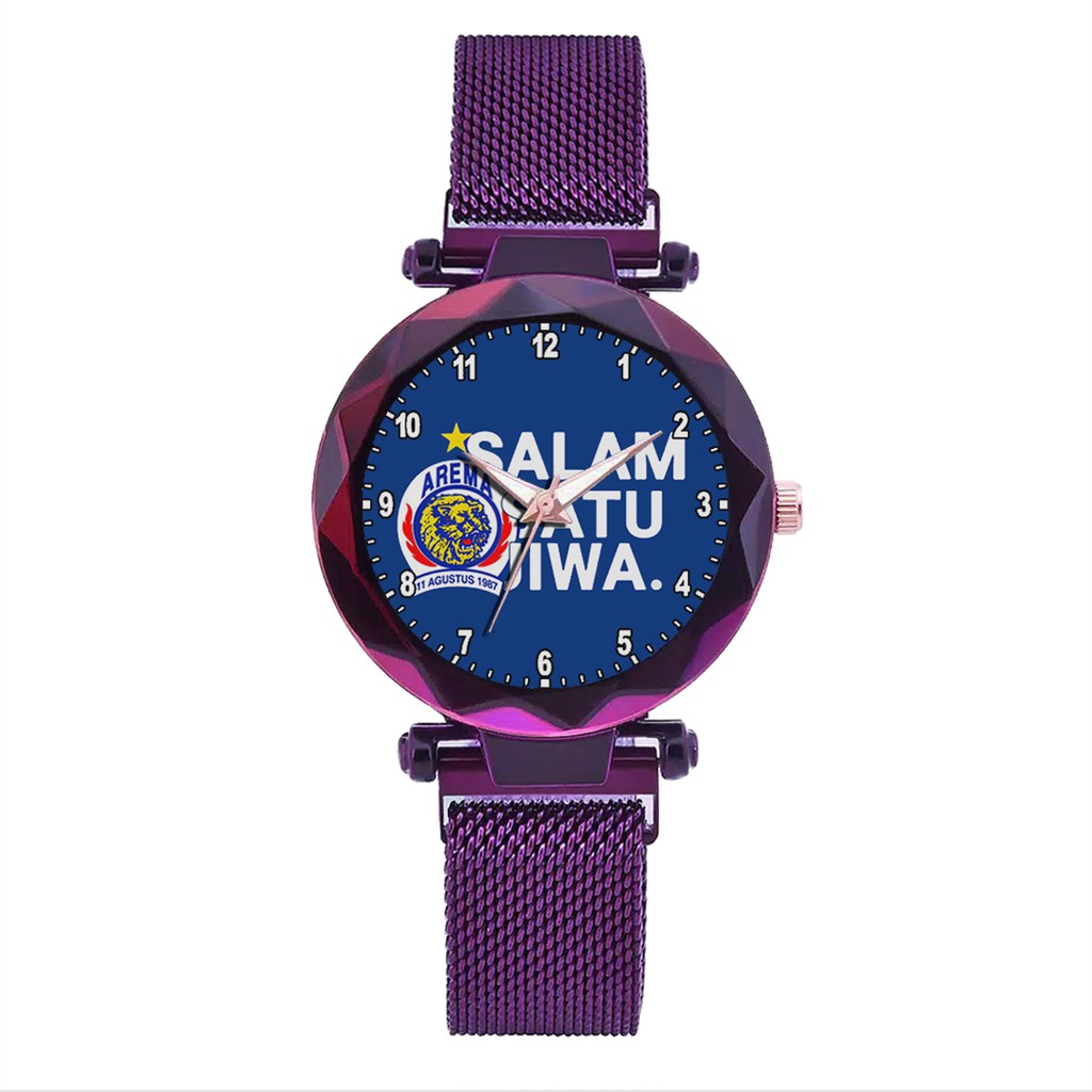 Jam Tangan Wanita Custom - AREMANITA AREMA MOTIF 4 Free Box &amp; Batre Cadangan