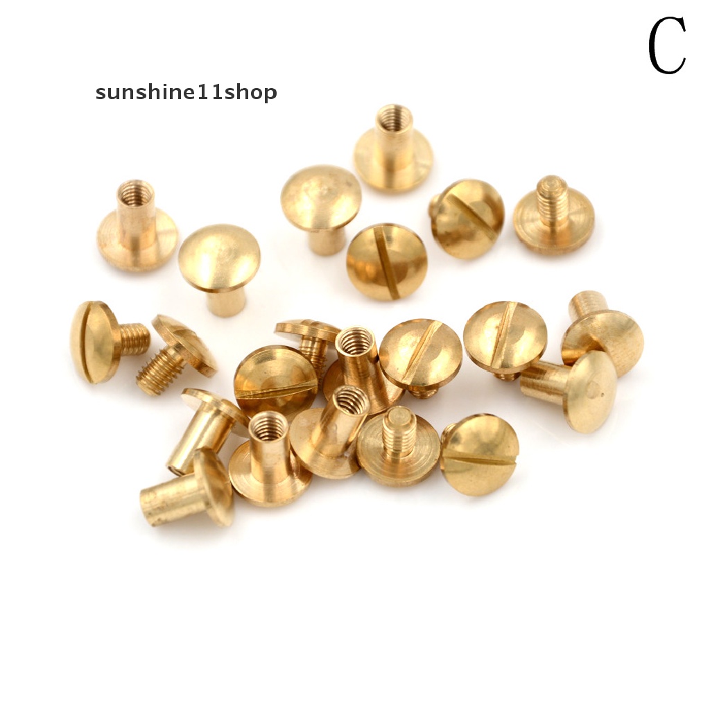 (SHO) 10pcs Kancing Rivet Bahan Kuningan Ukuran 6mm Untuk Ikat Pinggang Kulit