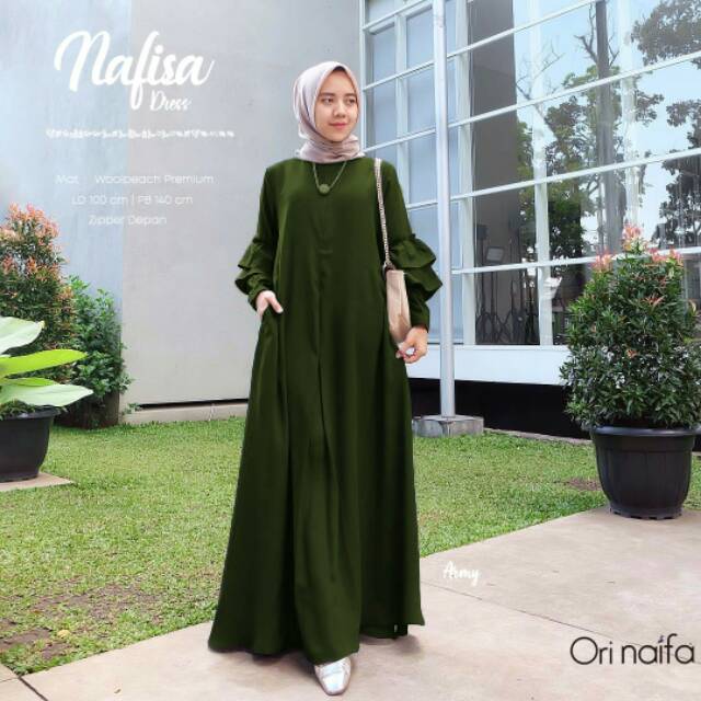 GAMIS DRESS POLOS // NAFISA DRESS // BAHAN WOLPEACH PREMIUM