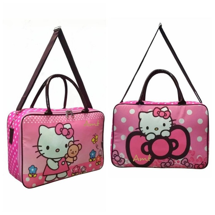 Tas Trolly Anak Perempuan Dorong Sekolah Roda Anak Cewek Warna Un DL118  Koper Baju Travel Dewasa S