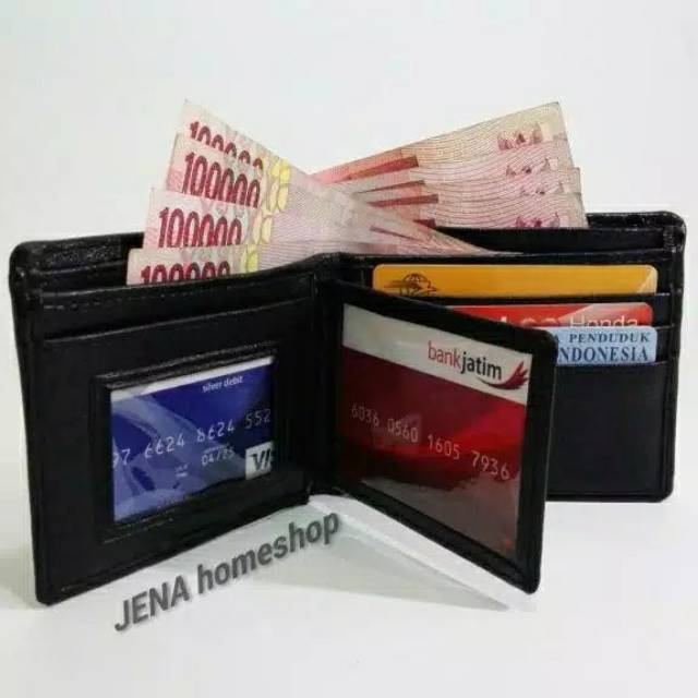 Dompet lipat kulit POLOS# real pict