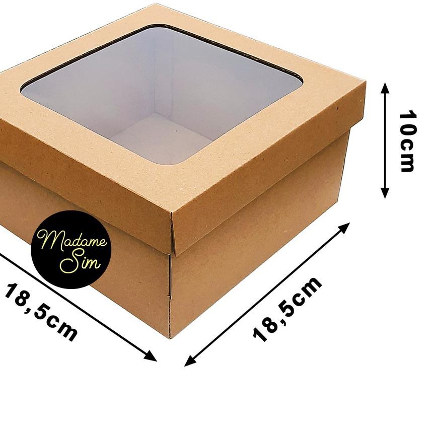 

Terbaru KOTAK KUE - CAKE BOX 18 x 18 x 10 CM - COKLAT + JENDELA (ISI : 10 PCS)qlt ...