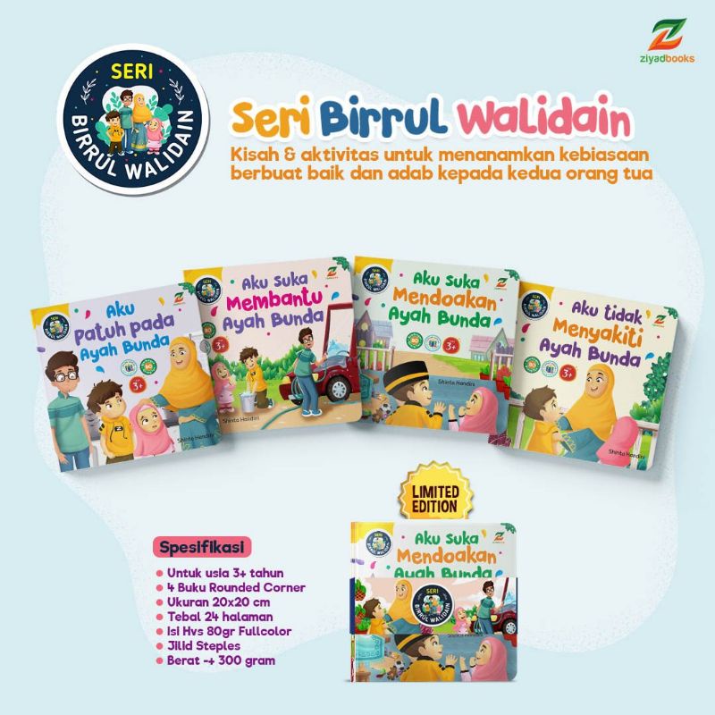 READY - Seri Birrul Walidain versi ekonomis (isi 4 buku) Buku Anak Balita