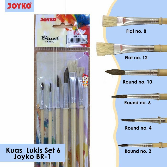 

Kuas Lukis Brush Set Joyko BR-1 - Kuas Cat Air Acrylic Poster Joyko