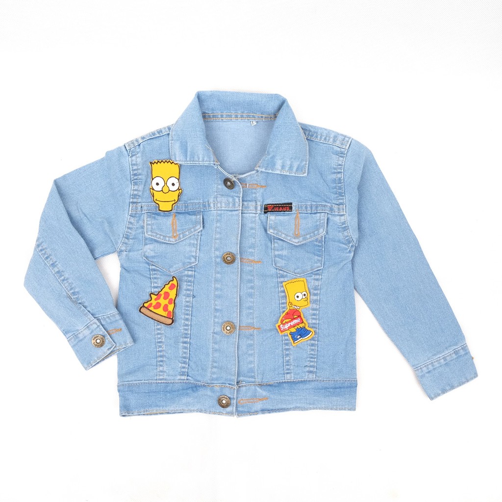 ORIGINAL JAKET ANAK PEREMPUAN LAKI LAKI JAKET JEANS ANAK BAYI BORDIR SIMPSOONS REAL PICT