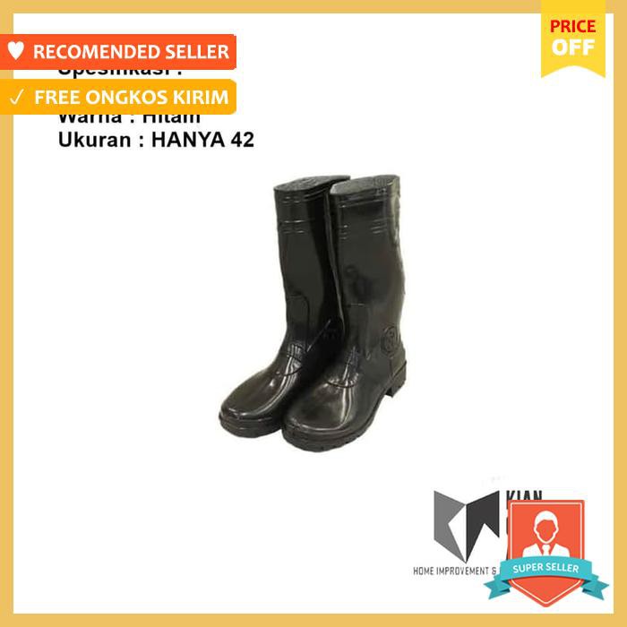 Sepatu Boot Jeep Karet Hitam Pendek / Sepatu Proyek - Sepatu Pria - Boots Pria