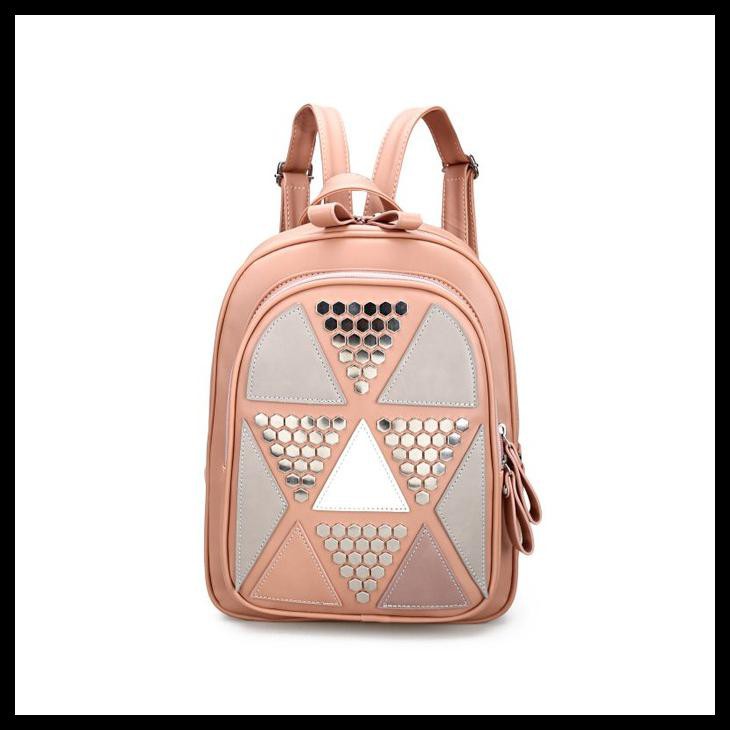 RANSEL WANITA KOREA STYLE FASHION TAS IMPORT TAS ELEGAN TAS CANTIK - Pink