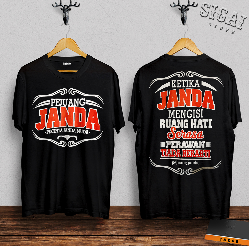 kitting SIGAI KAOS PEJUANG JANDA /KAOS PEJUANG  / KAOS TRENDY/ KAOS PEJUANG JANDA MERAH KATUN UNISEX
