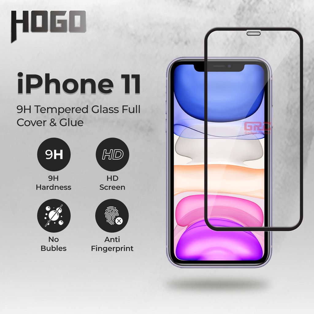 Tempered Glass Appe iPhone 11 HOGO Full Cover Anti Gores Kaca