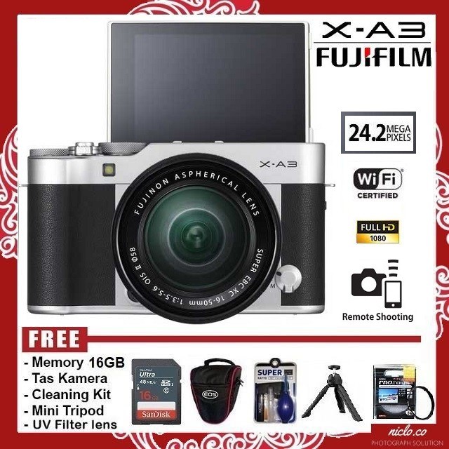 [NEW] Kamera Mirrorless Fujifilm X-A3 / XA3 + Lensa Kit 16-50mm - GARANSI 1 TAHUN CAMERA MIRRORLESS