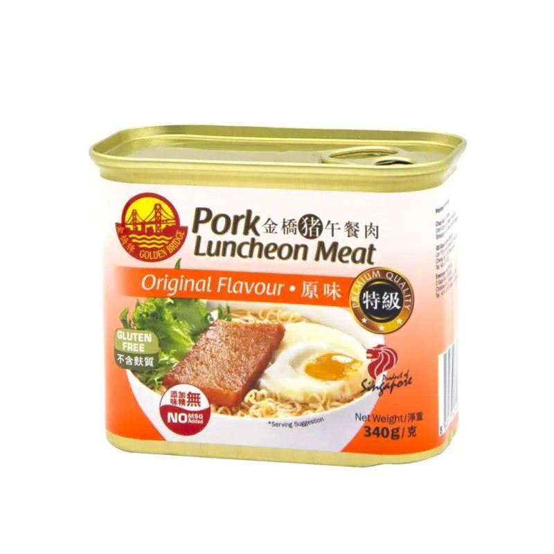 

Golden Bridge Pork Luncheon Meat NO MSG / Daging Kaleng 340gr