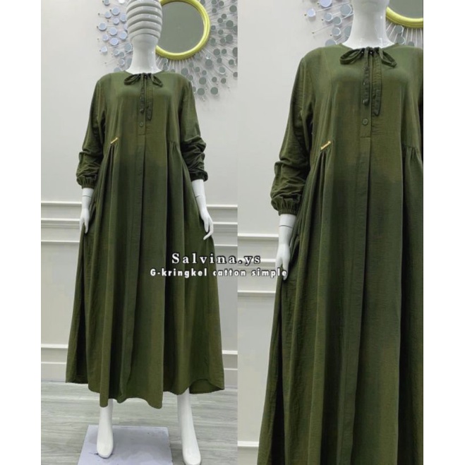 GAMIS SALVINA YS ORIGINAL/GAMIS CRINGKEL SIMPEL TALI PITA/AHMED.STORE