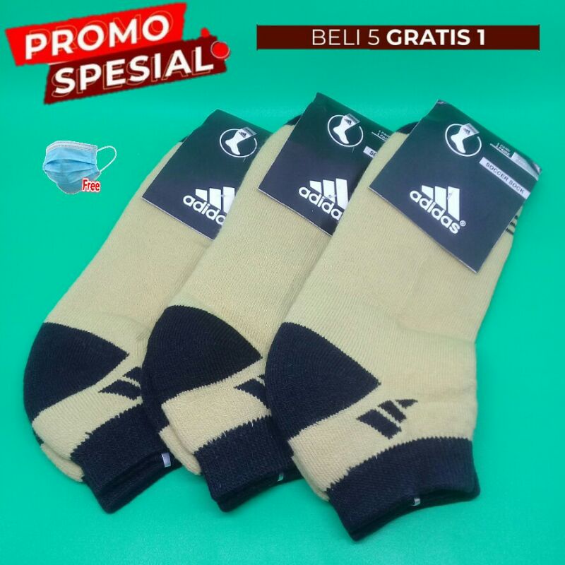 kaos kaki pria wanita sport pendek dewasa Adidas