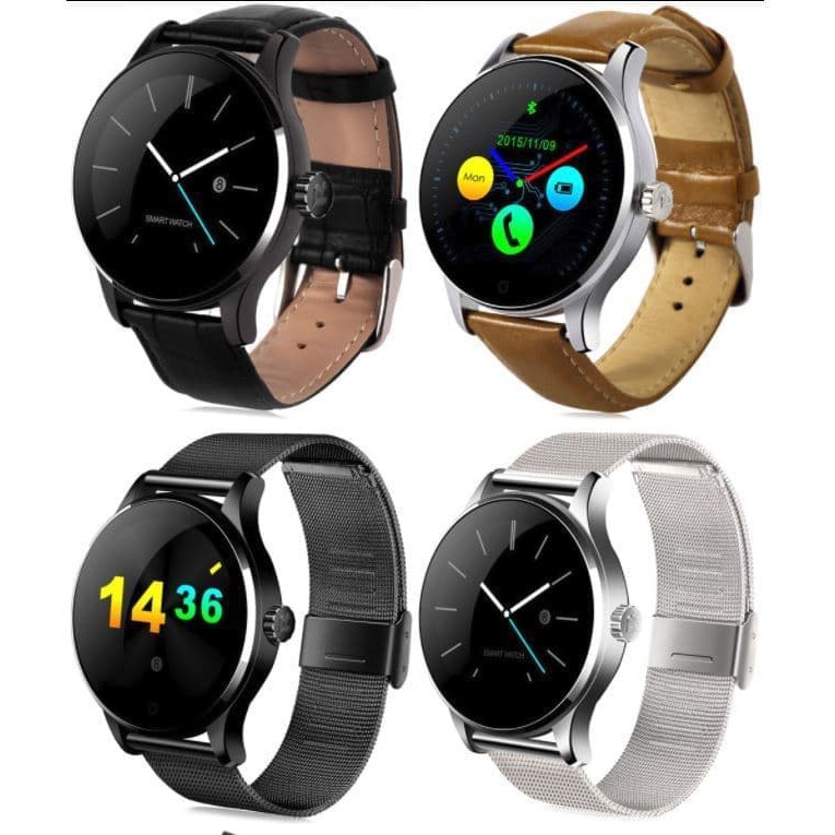 Smartwatch Lemfo K88H jam tangan android Smart Watch Kulit / Stainless