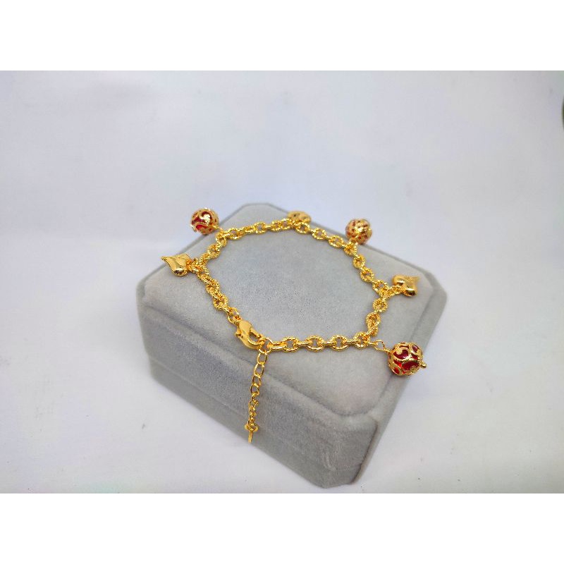 Gelang wanita dewasa rantai Terbaru anti karat lapis emas 24k COD