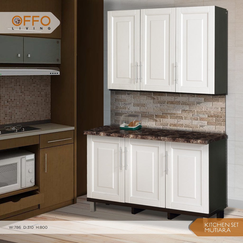 Kitchen Set Cabinet Mutiara knockdown kayu olahan berkualitas - 3 Pintu