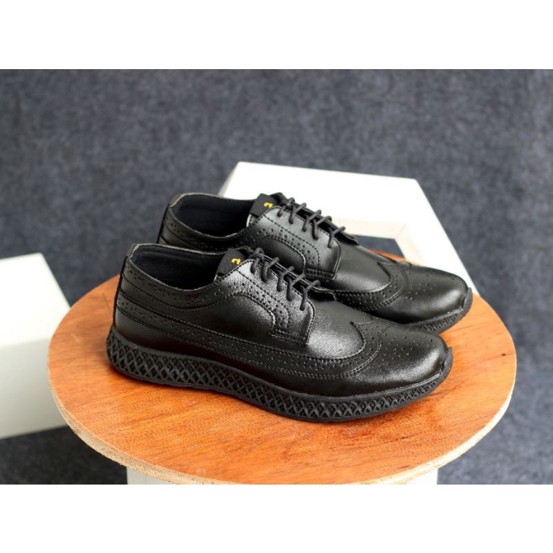 Xshoesbdg.id x Lord Sepatu Formal Pria Pantofel Hitam Pria Casual Kulit Pu Santai Kuliah Kerja Kantor