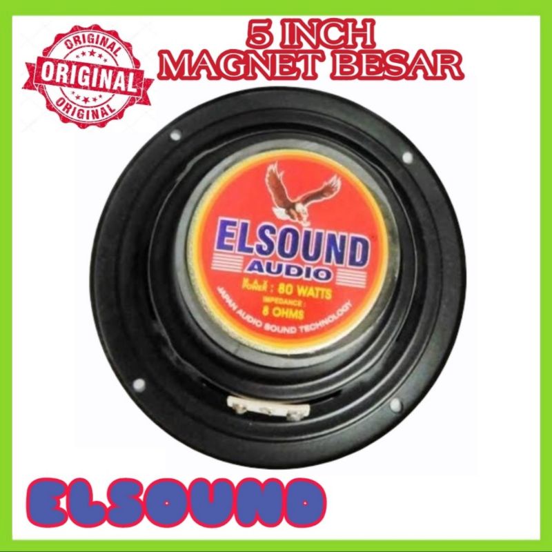 Speaker Elsound 5 Inch 5B BIRU Magnet Besar Bahan Besi Original