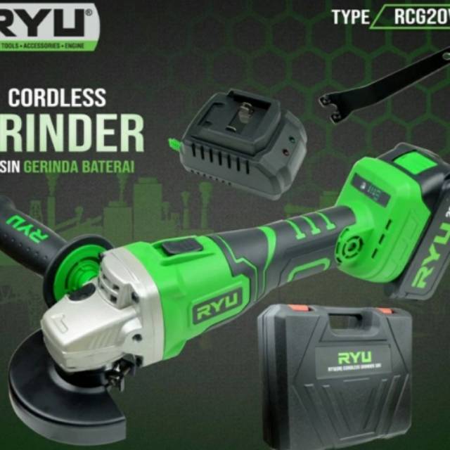 MESIN GERINDA TANGAN BATRE RYU RCG 20V CORDLESS BATERAI RYU RCG20 V